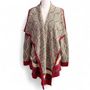 St John’s Bay Cozy Red and Cream Women's Sweater